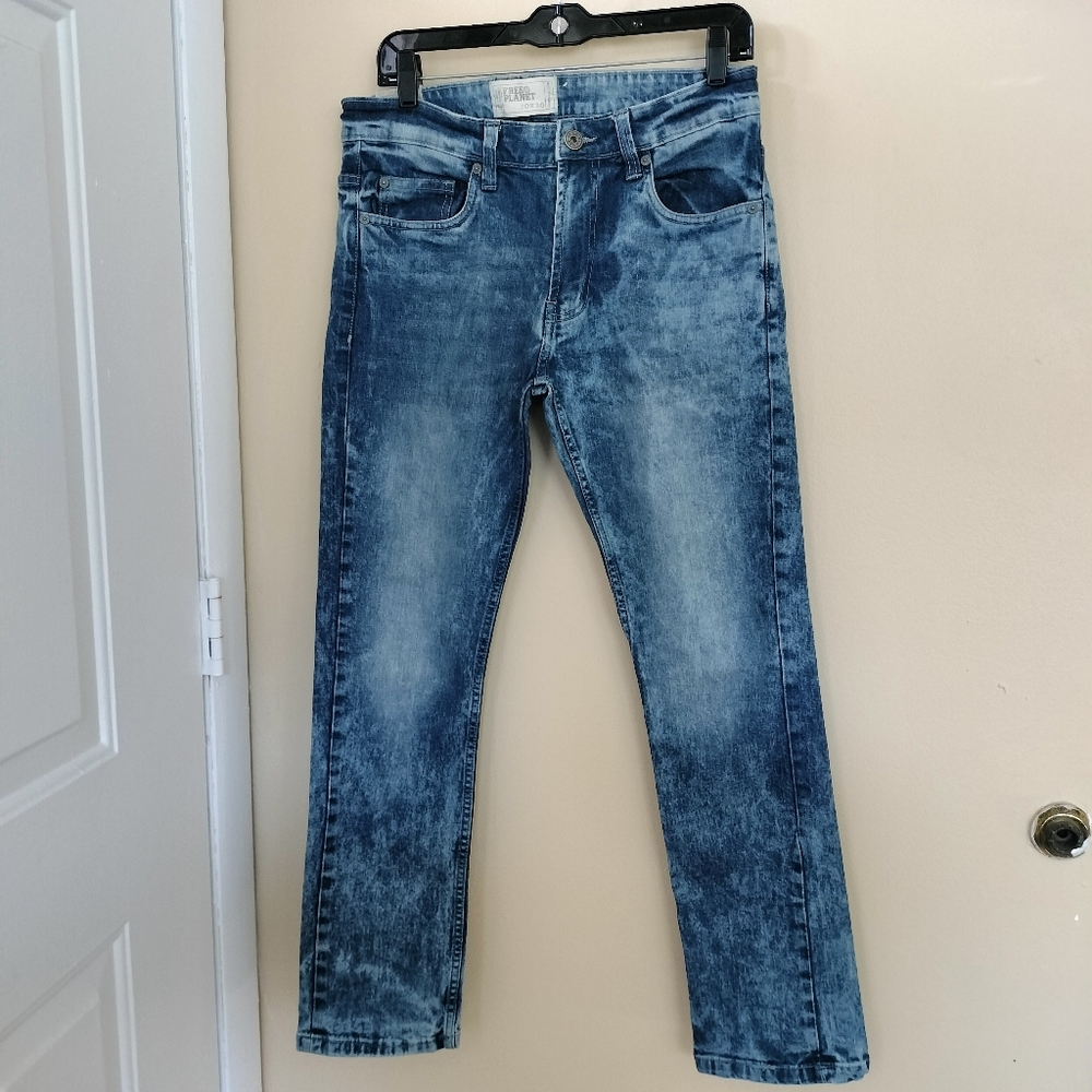 Free Planet sustainable Men Denim Skinny Fit jeans 30x30 Grunge Punk Emo School